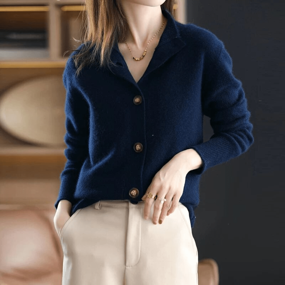 Cozy cashmere knit cardigan sweater