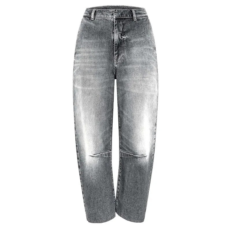 Casual denim jacket with belt, stand-up collar and long sleeves