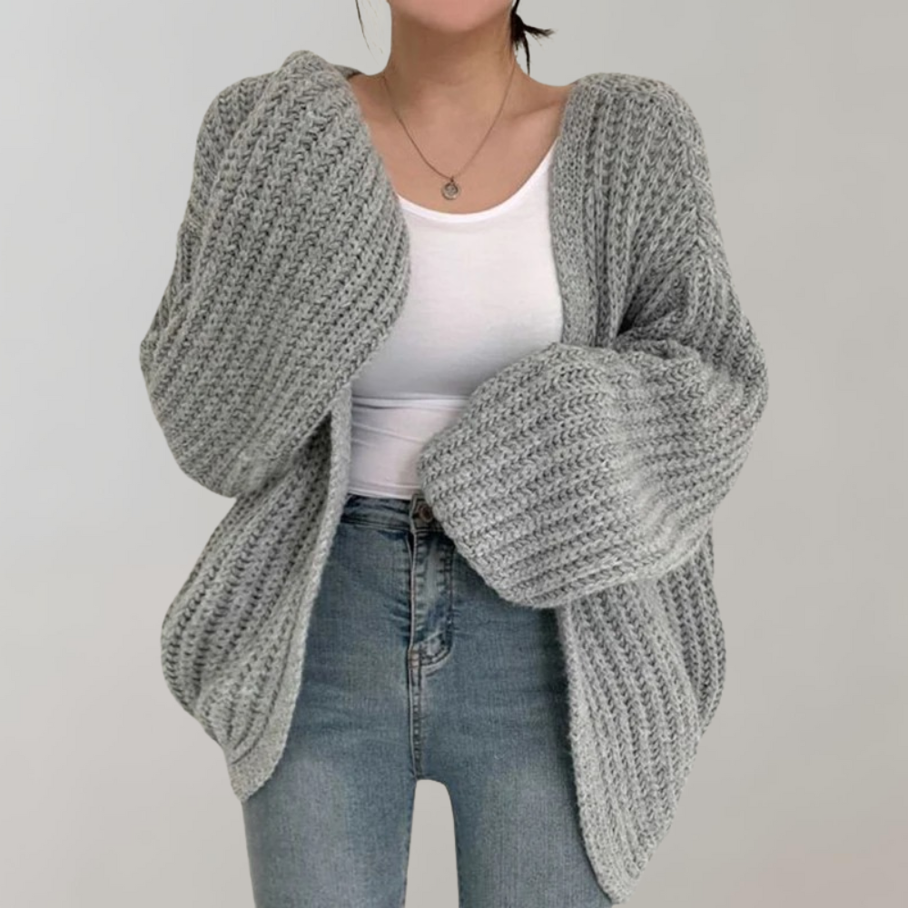Cozy chunky knit cardigan for women