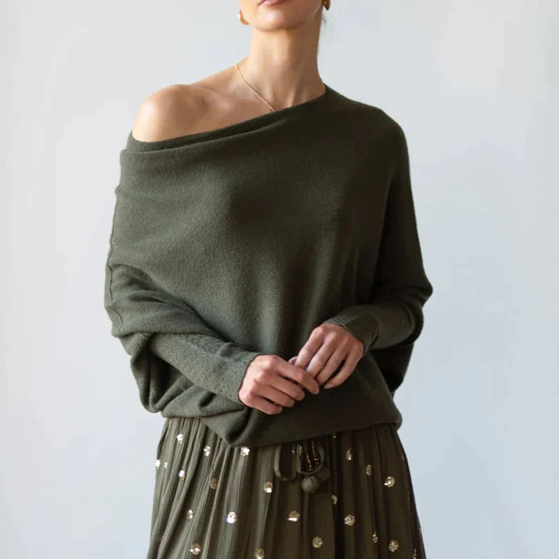 Via™ - Asymmetric draped sweater