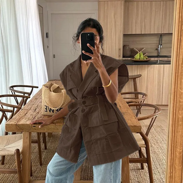 Lavelle™ - White cotton sleeveless shirt