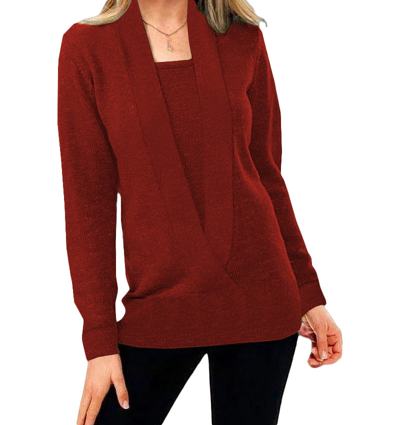 Zeke | Elegant knitted sweater with a deep neckline