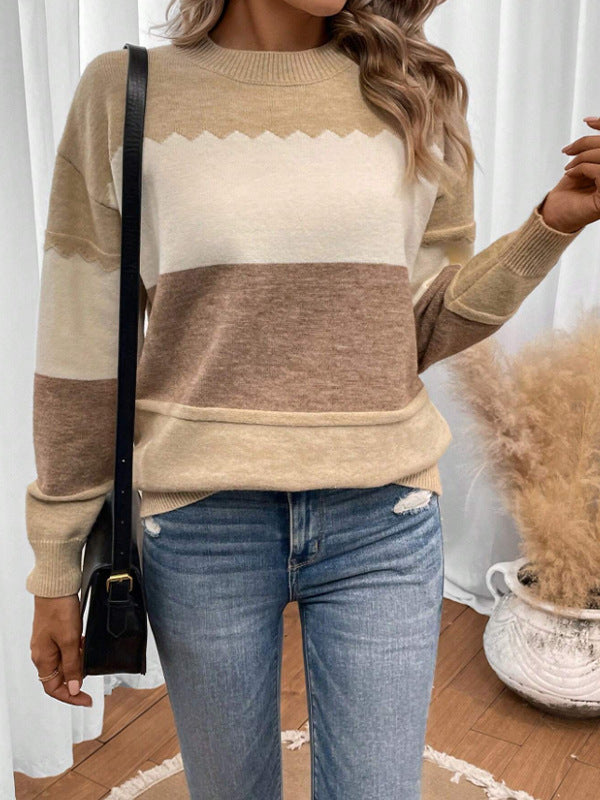 Cozy knit sweater in soft pastel colors