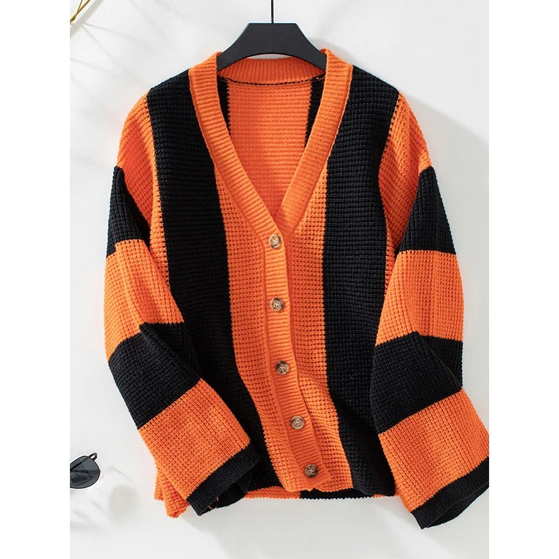 Ede™ striped oversized knit cardigan