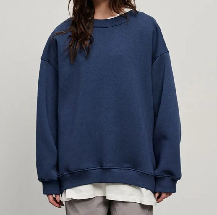 Cozy oversized knit sweater for casual layering