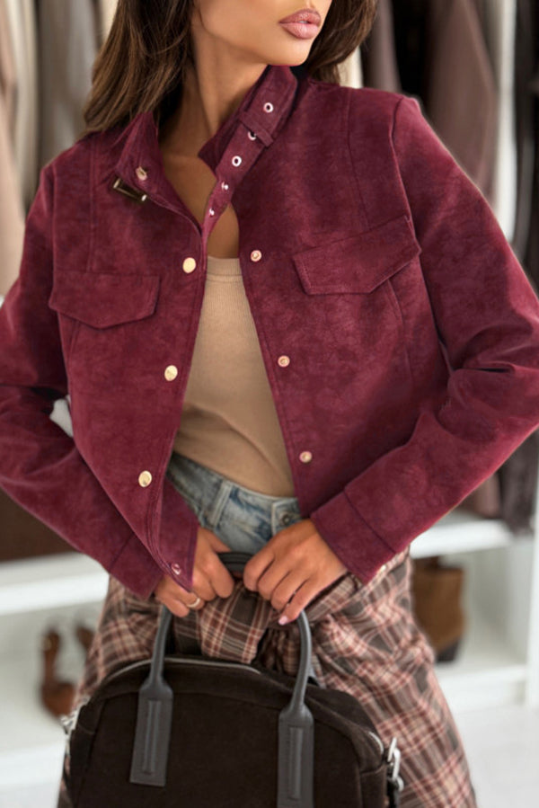 Stylish long-sleeved casual jacket with buttons