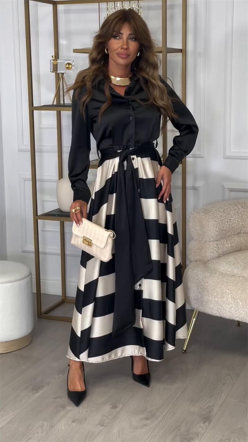 Elegant women's evening dress with long sleeves