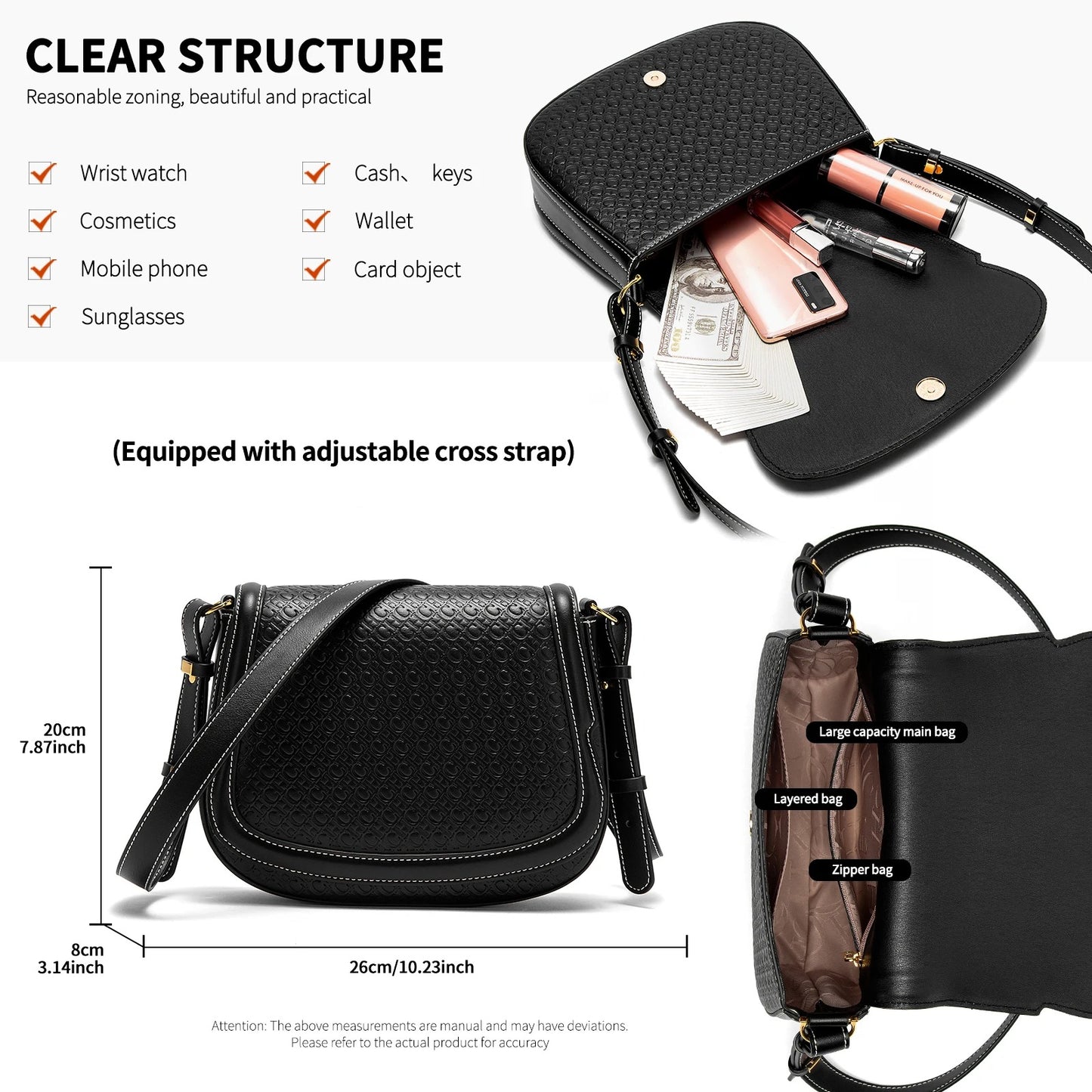 Eudora | Schoudertas met Reliefpatroon