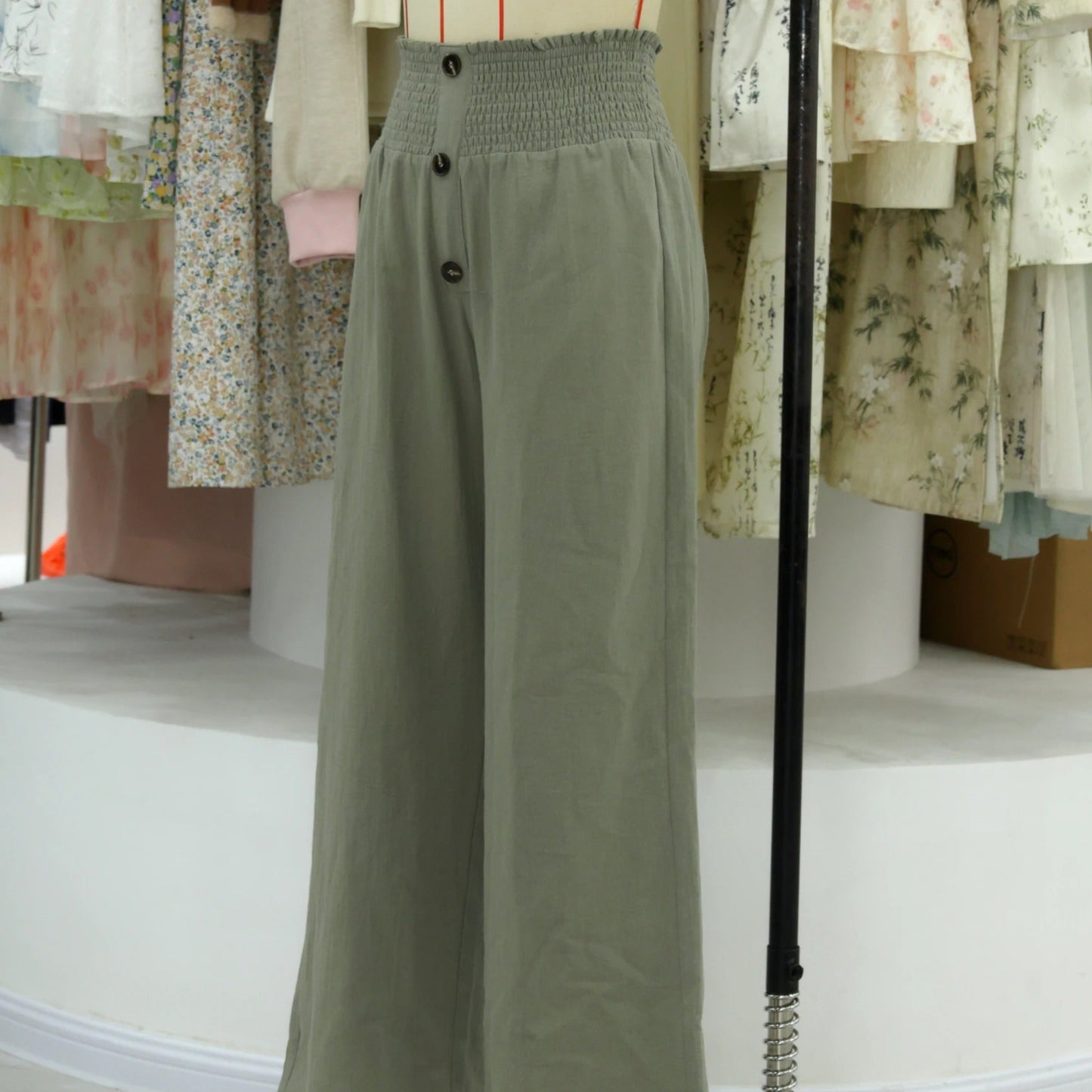 Bella | Summer Cotton Linen Wide Leg Pants