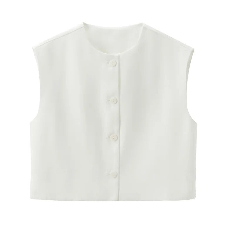 Eudora | Minimalist Button-Front Vest