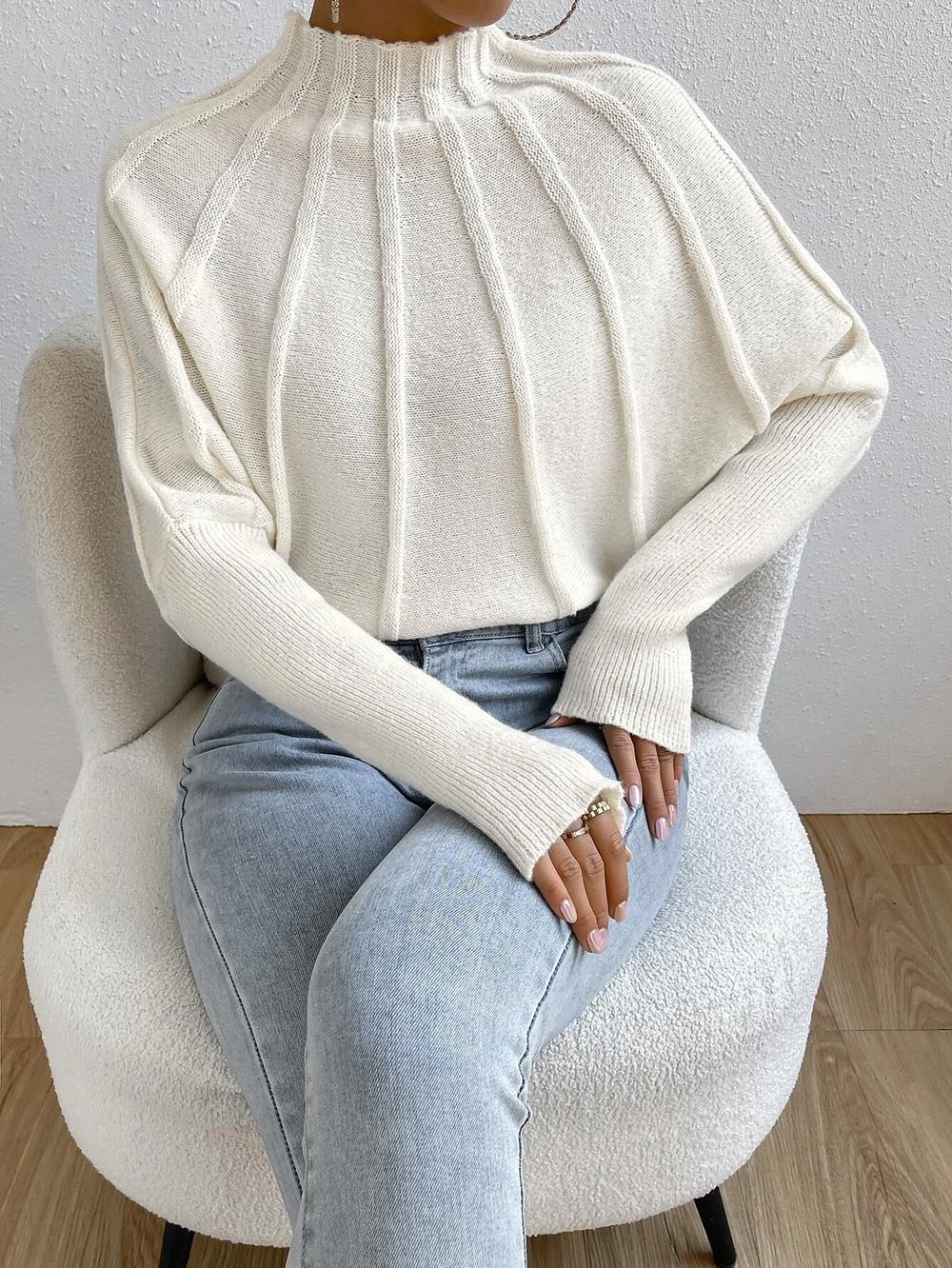 Cacilie™ | Cashmere knit sweater with batwing sleeves