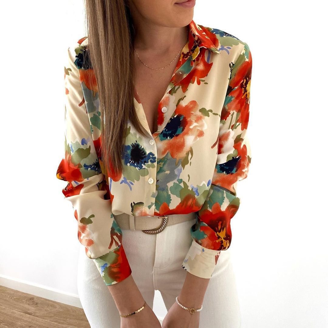 Kely™ - Elegant floral print shirt