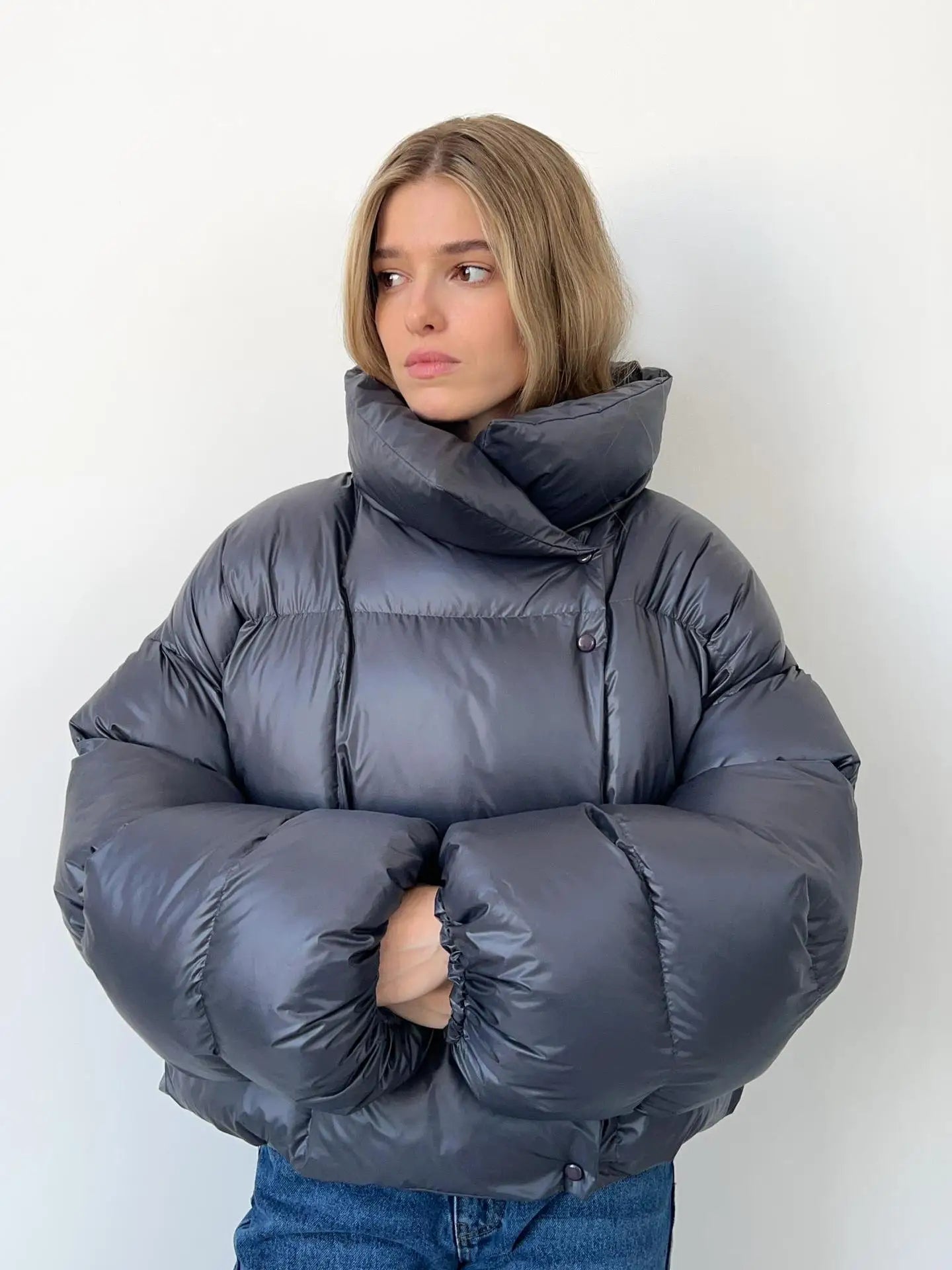 Elegant, simple down jacket for winter style 