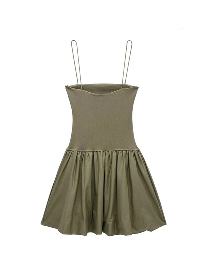 Sophia™ poplin mini dress with puff sleeves