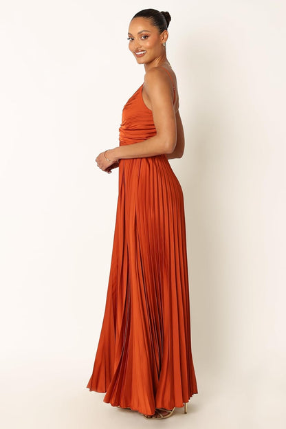 Elegant pleated midi dress for special occasions 