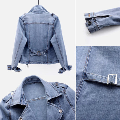 Classic denim jacket with a timeless fusion style 