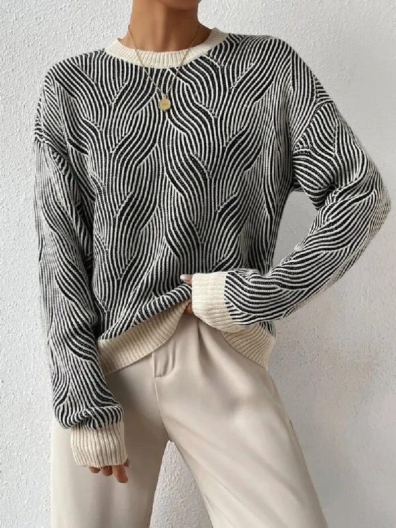 Frank™ - Relaxed sweater with abstract pattern