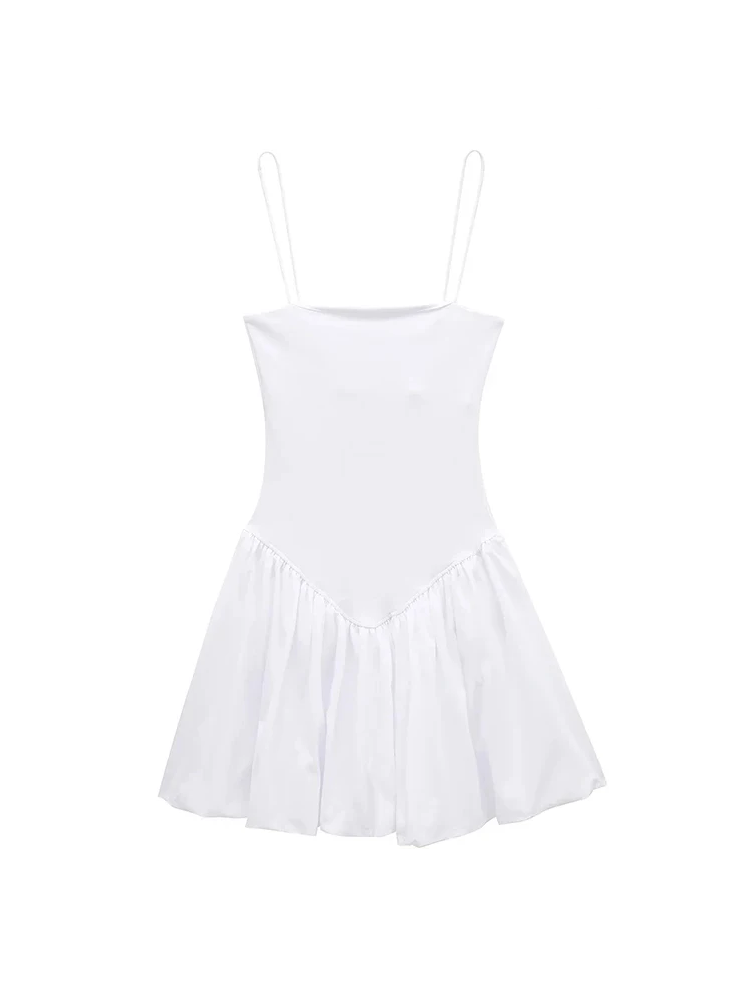 Sophia™ poplin mini dress with puff sleeves