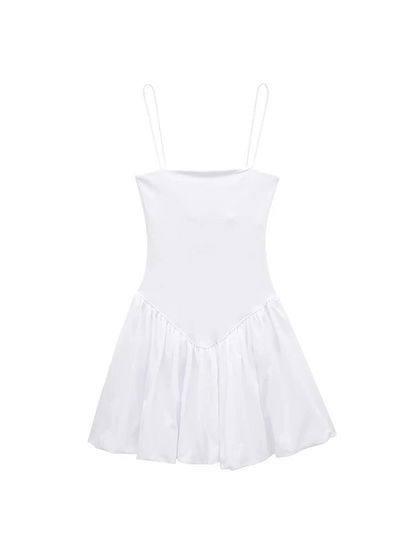 Sophia™ poplin mini dress with puff sleeves