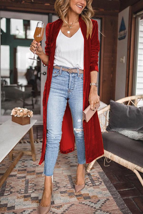 Velvet kimono coat for cozy, stylish layered looks 