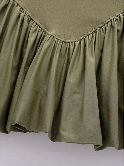 Sophia™ poplin mini dress with puff sleeves