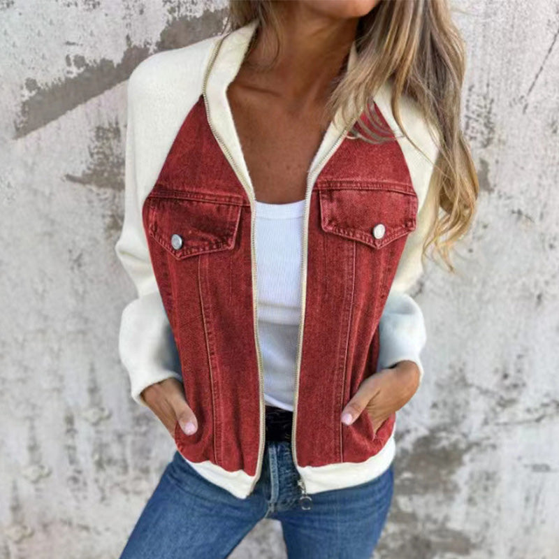 Classic casual women's denim jacket 