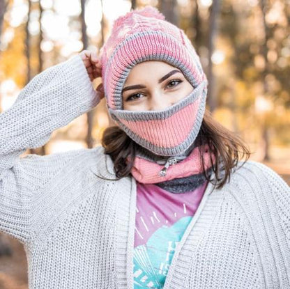 Cozy knitted winter hat and scarf set for women 