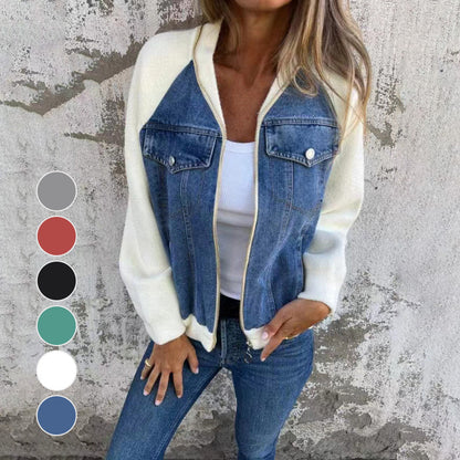 Classic casual women's denim jacket 