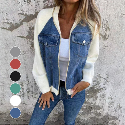 Classic casual women's denim jacket 
