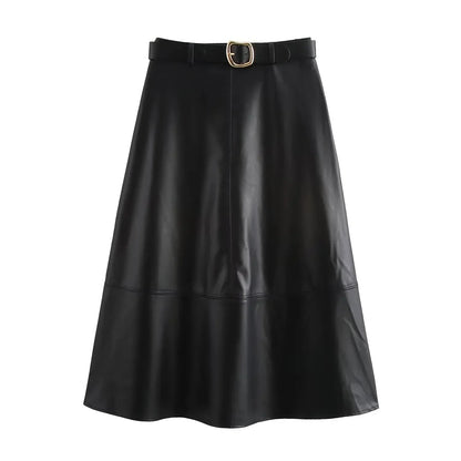 Ede™ – Elegant A-line skirt with belt