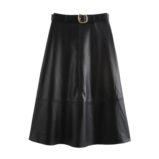Ede™ – Elegant A-line skirt with belt