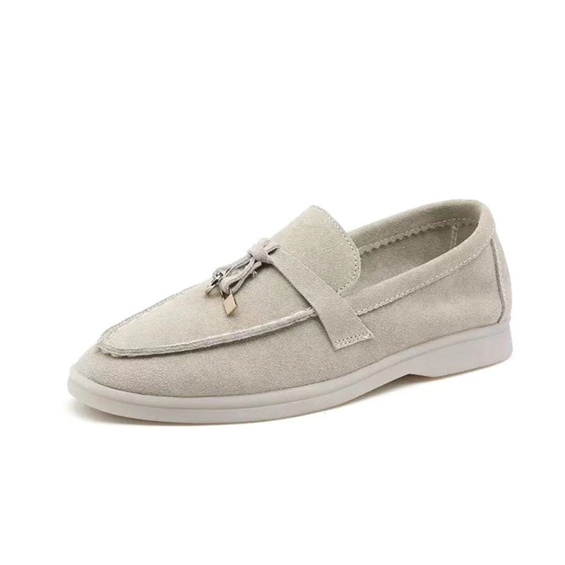 Women's leather loafers with a chic buckle detail 