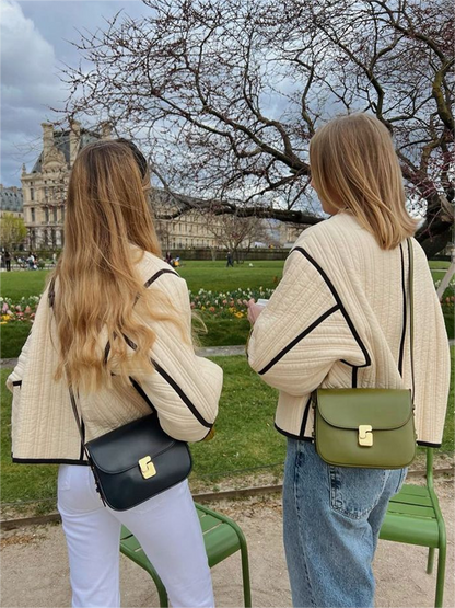 Cozy transitional jacket for women with button detail 