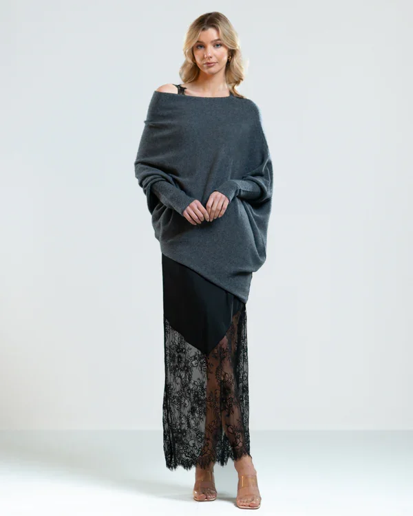 Mariemi™ | Asymmetric Draped Sweater