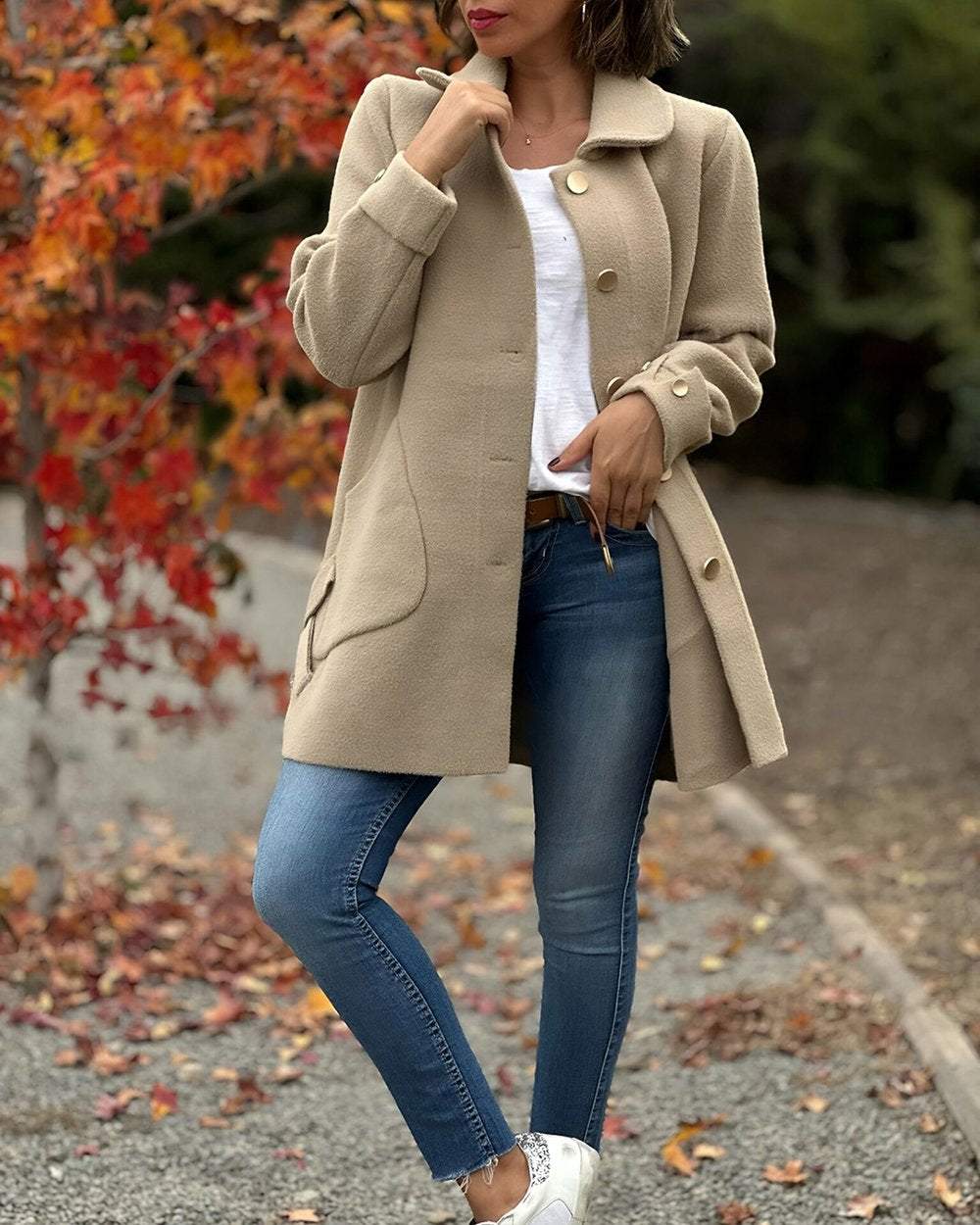 Stylish jacket with side knot, elegant 