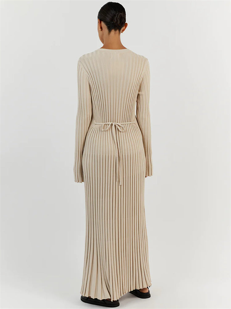 Frieda | Ribbed maxi dress with a figure-hugging cut