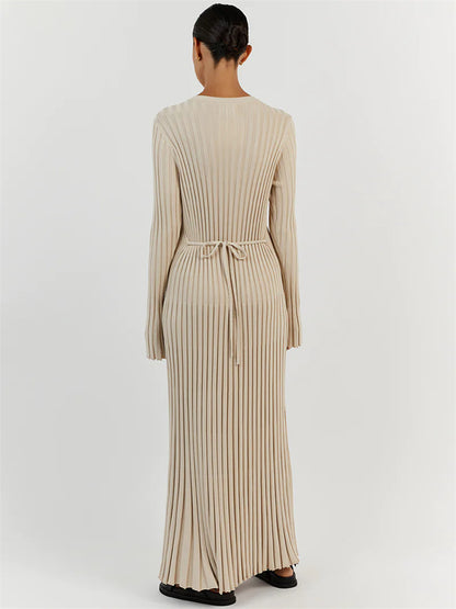 Frieda | Ribbed maxi dress with a figure-hugging cut