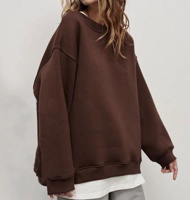 Cozy oversized knit sweater for casual layering 