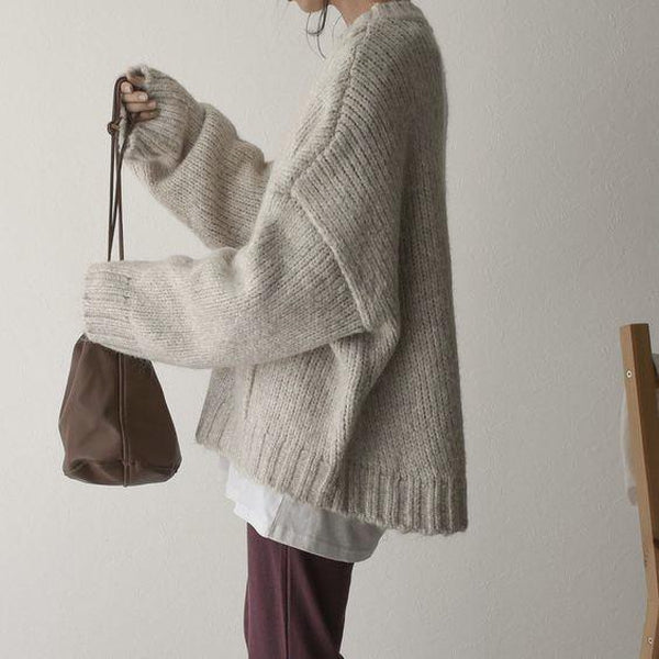 Jelena™ - Oversized knitted sweater with pocket