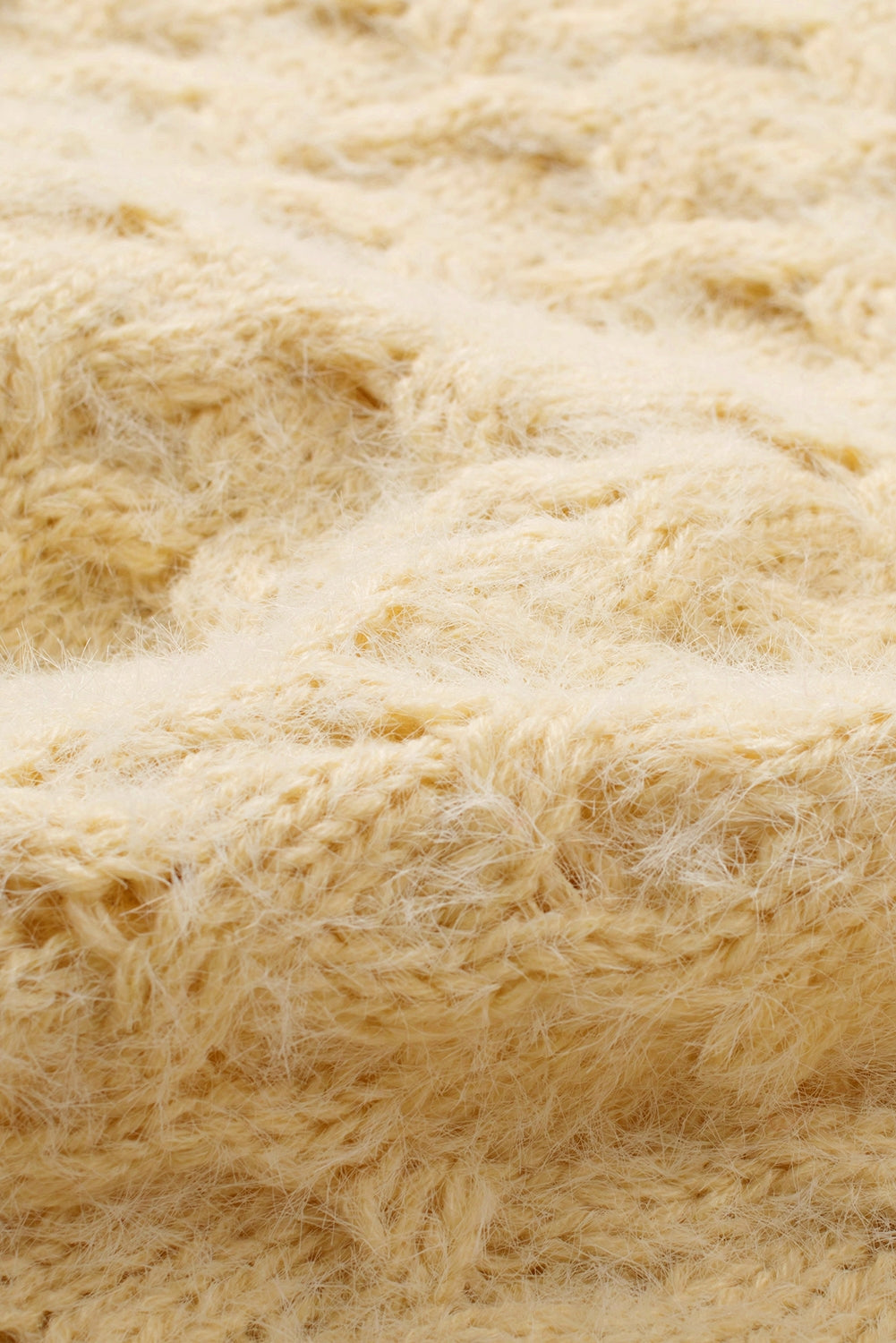 Emma™ - Apricot asymmetric neckline cold shoulder sweater with eyelashes 