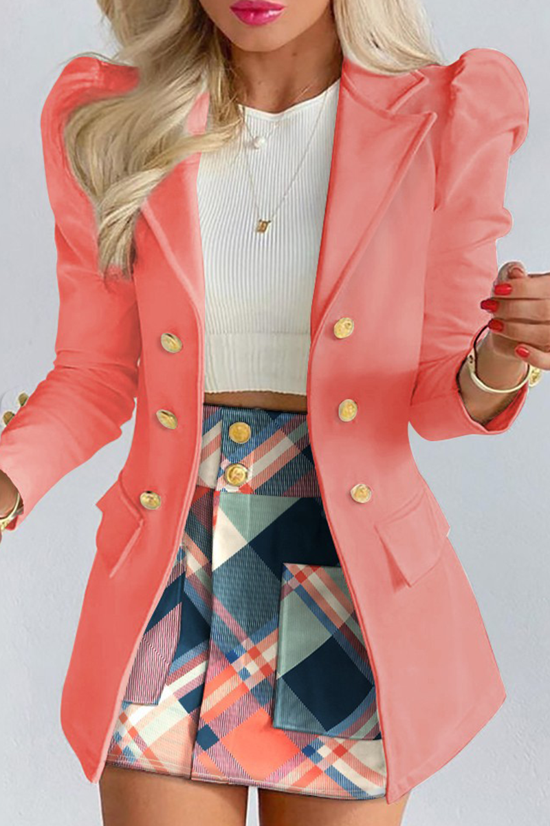 Selena™ - Casual Print Patchwork Turn-down Collar Long Sleeve Two-Piece [Last Day Discount] 