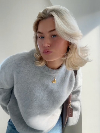 Cozy soft mohair knit sweater 