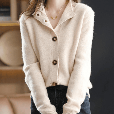 Cozy cashmere knit cardigan sweater 