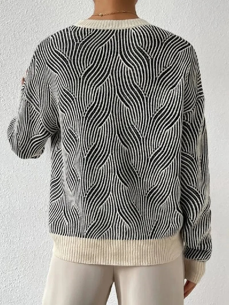 Frank™ - Relaxed sweater with abstract pattern