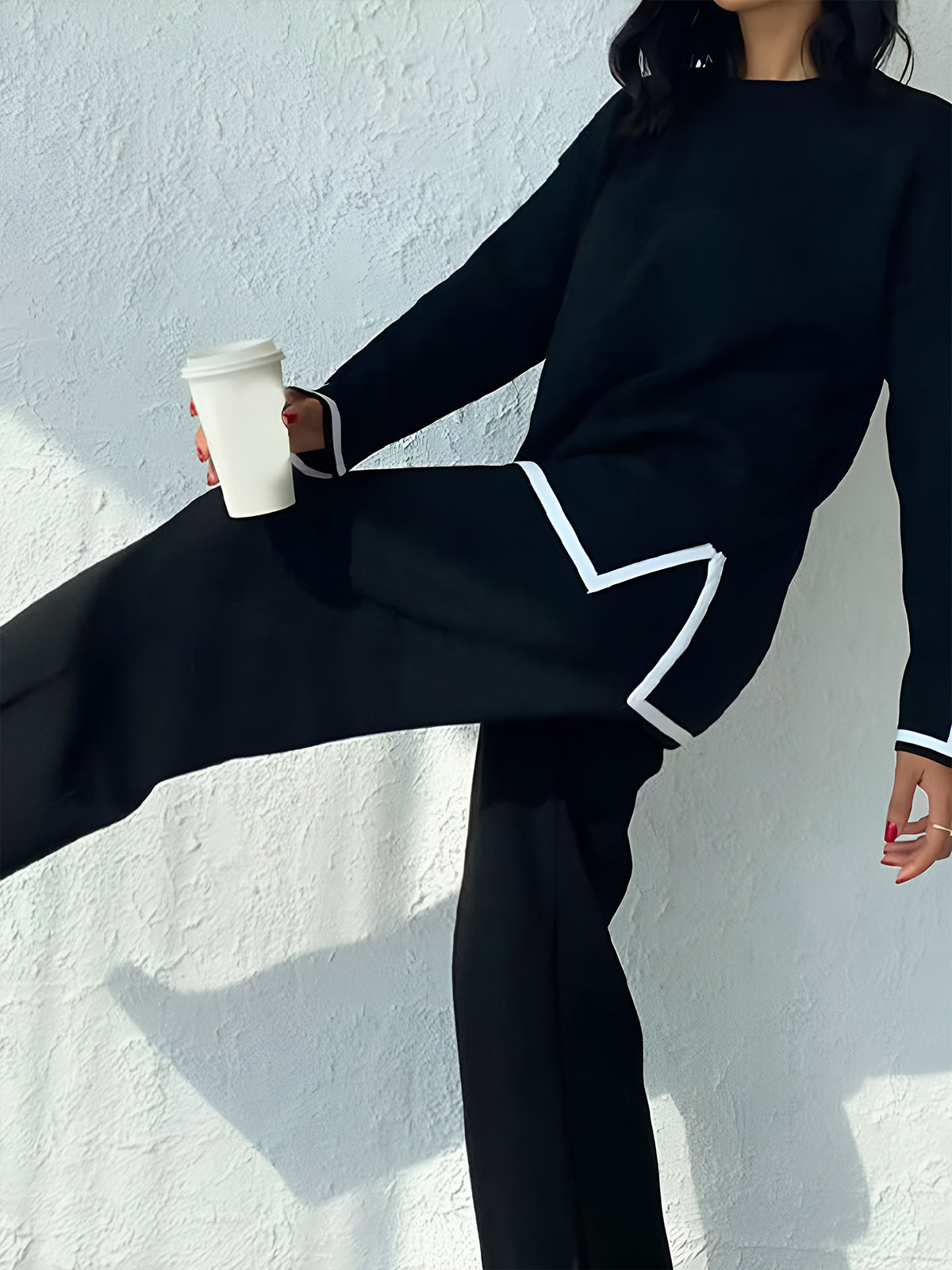 Classy Elastic Knit Lounge Set 