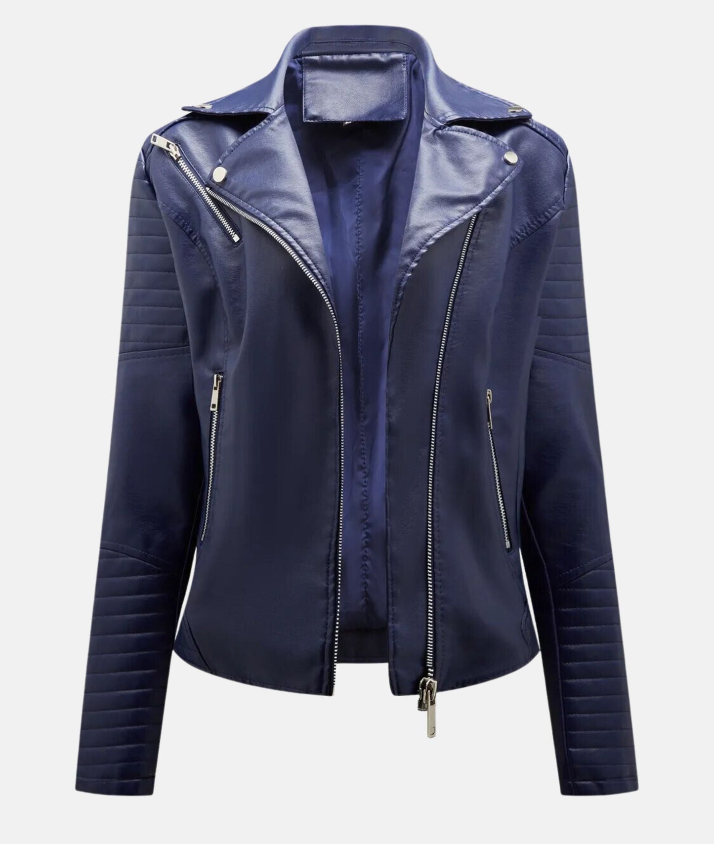 Stylish women's faux leather biker jacket 