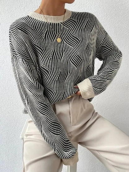 Frank™ - Relaxed sweater with abstract pattern