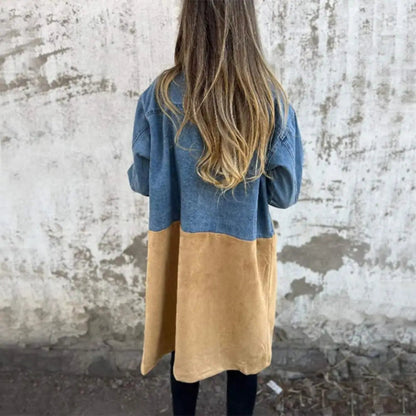 Stylish double-sided mid-length winter coat for women 