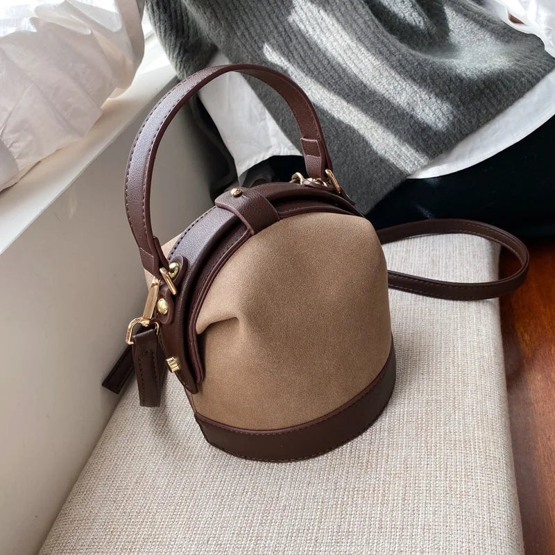 Retro Chic Bucket Shoulder Bag 