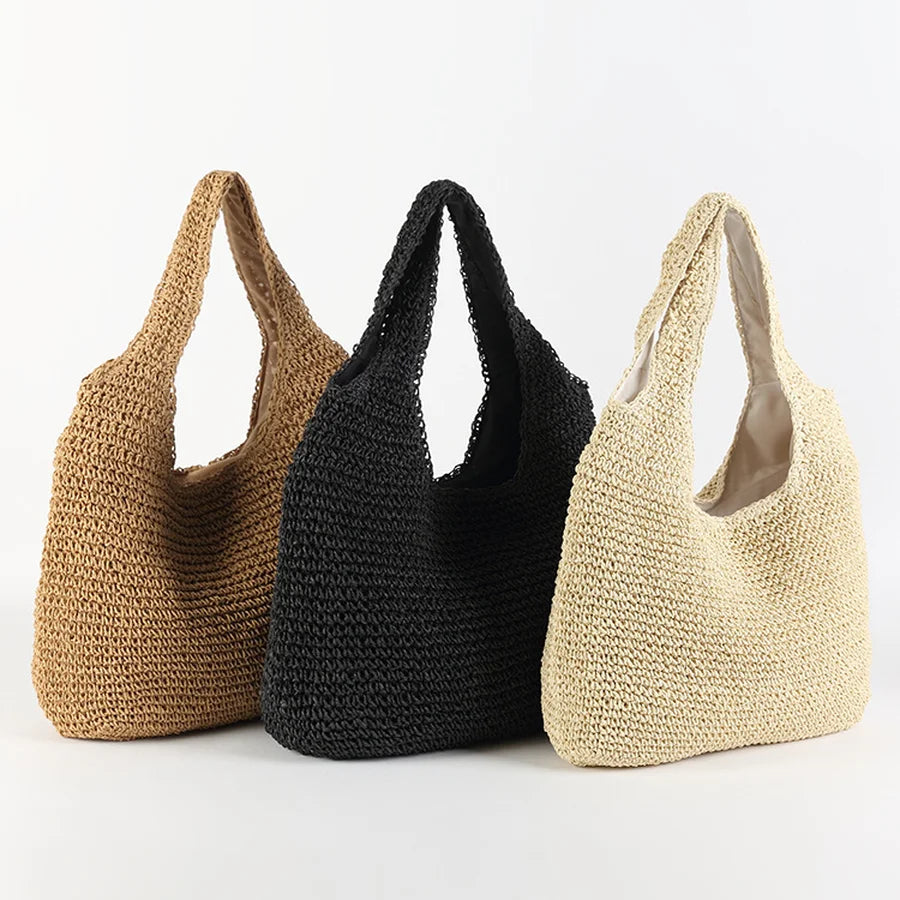 Marlene™ - Elegant straw beach bag